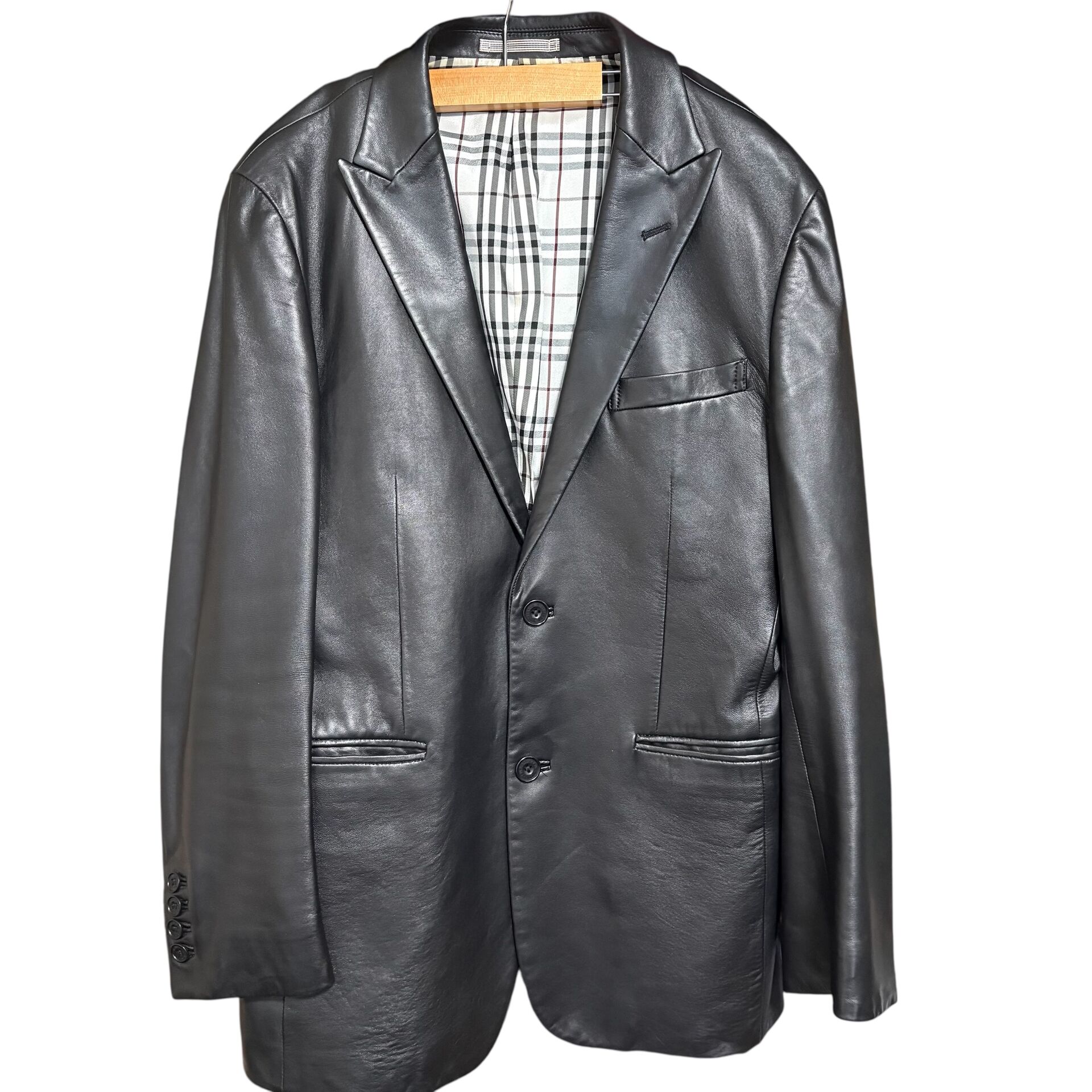 【ブランド品】Burberry　ノバチェック　レザー　ジャケット